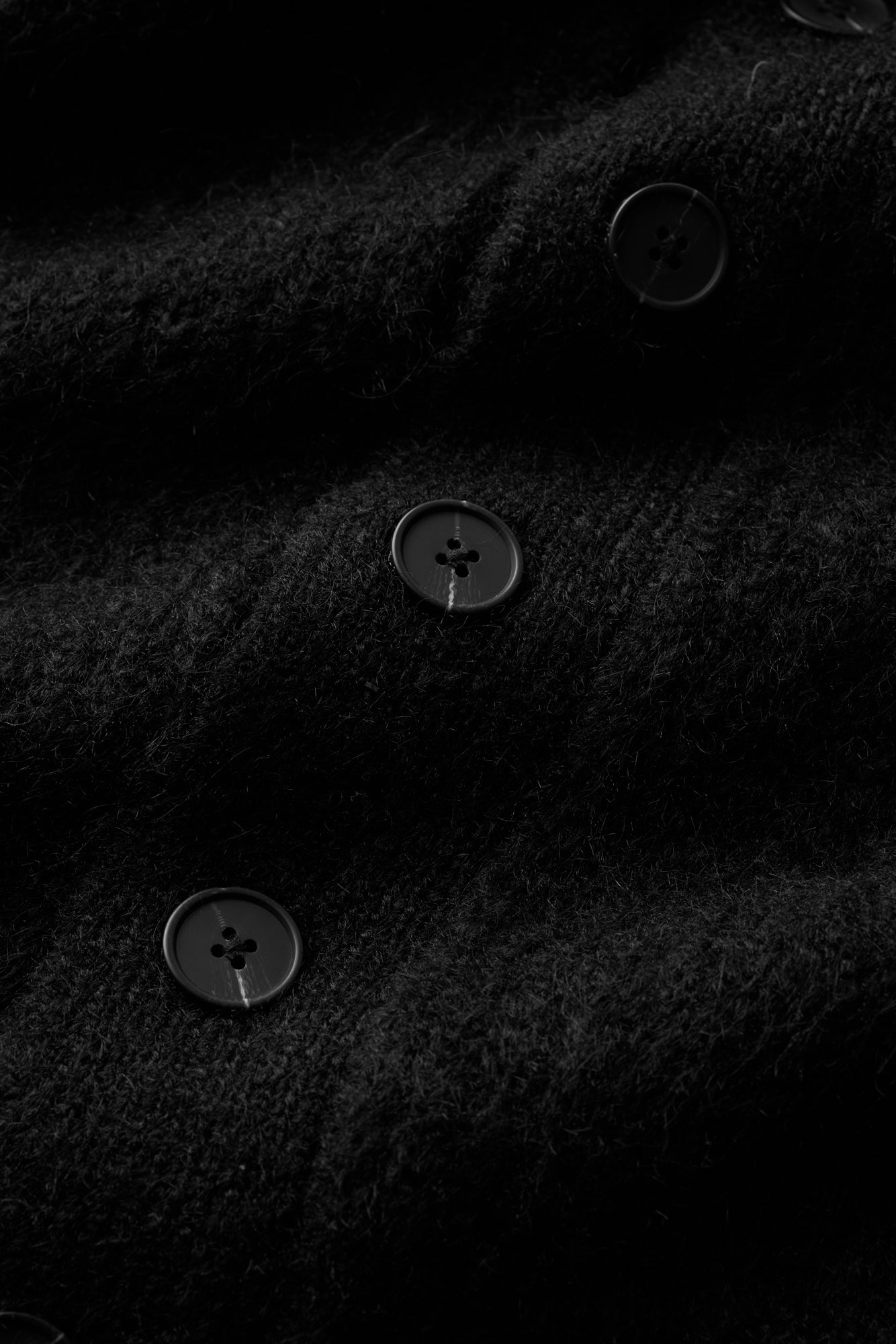 Mohair Cableknit Cardigan - Black
