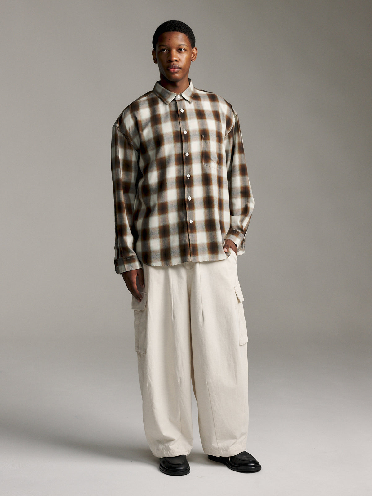 Ombre Check Shirt - Brown/Teal