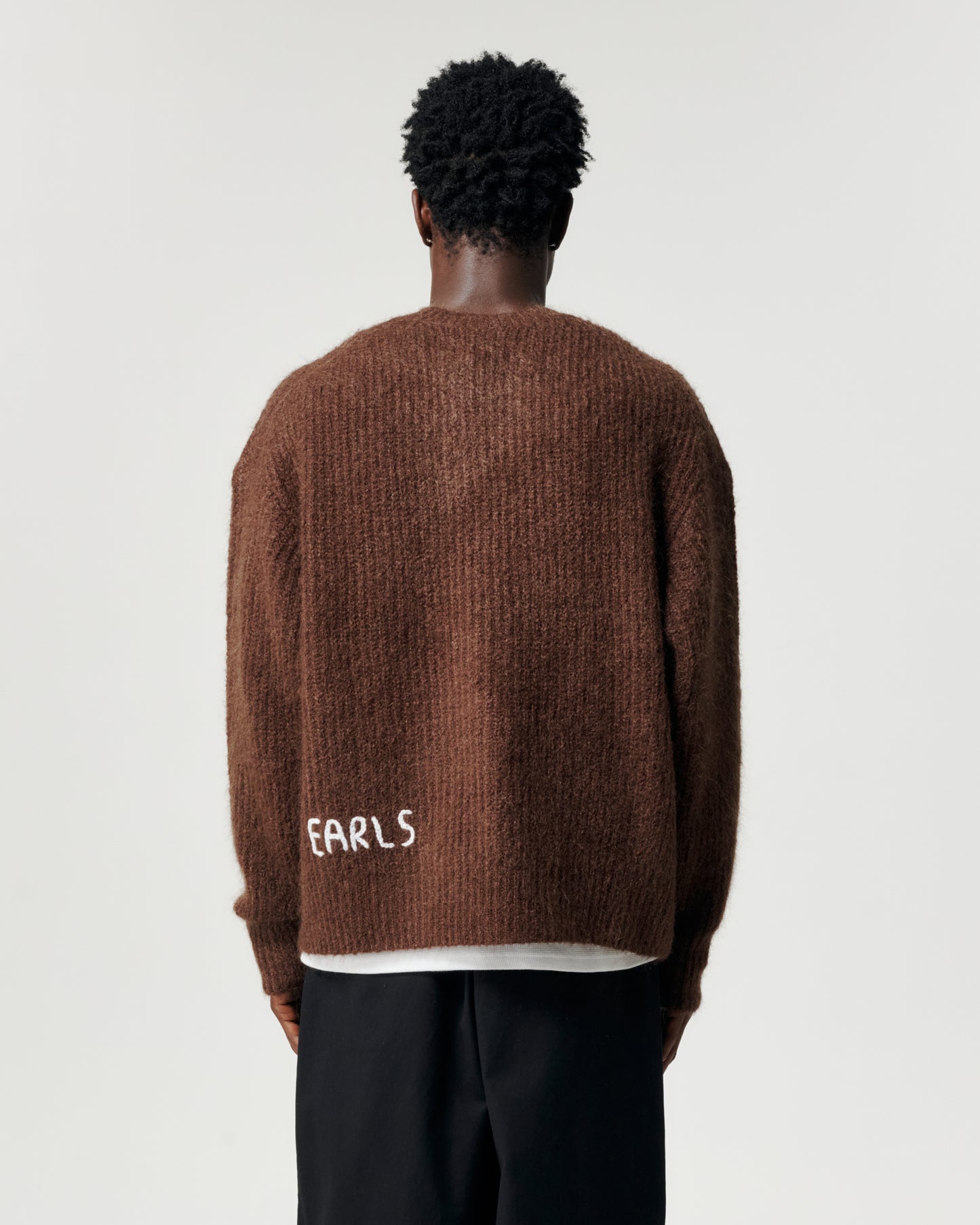 Mohair Knit Crew - Brown