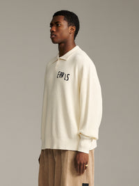 Solid Knit Polo - Cream