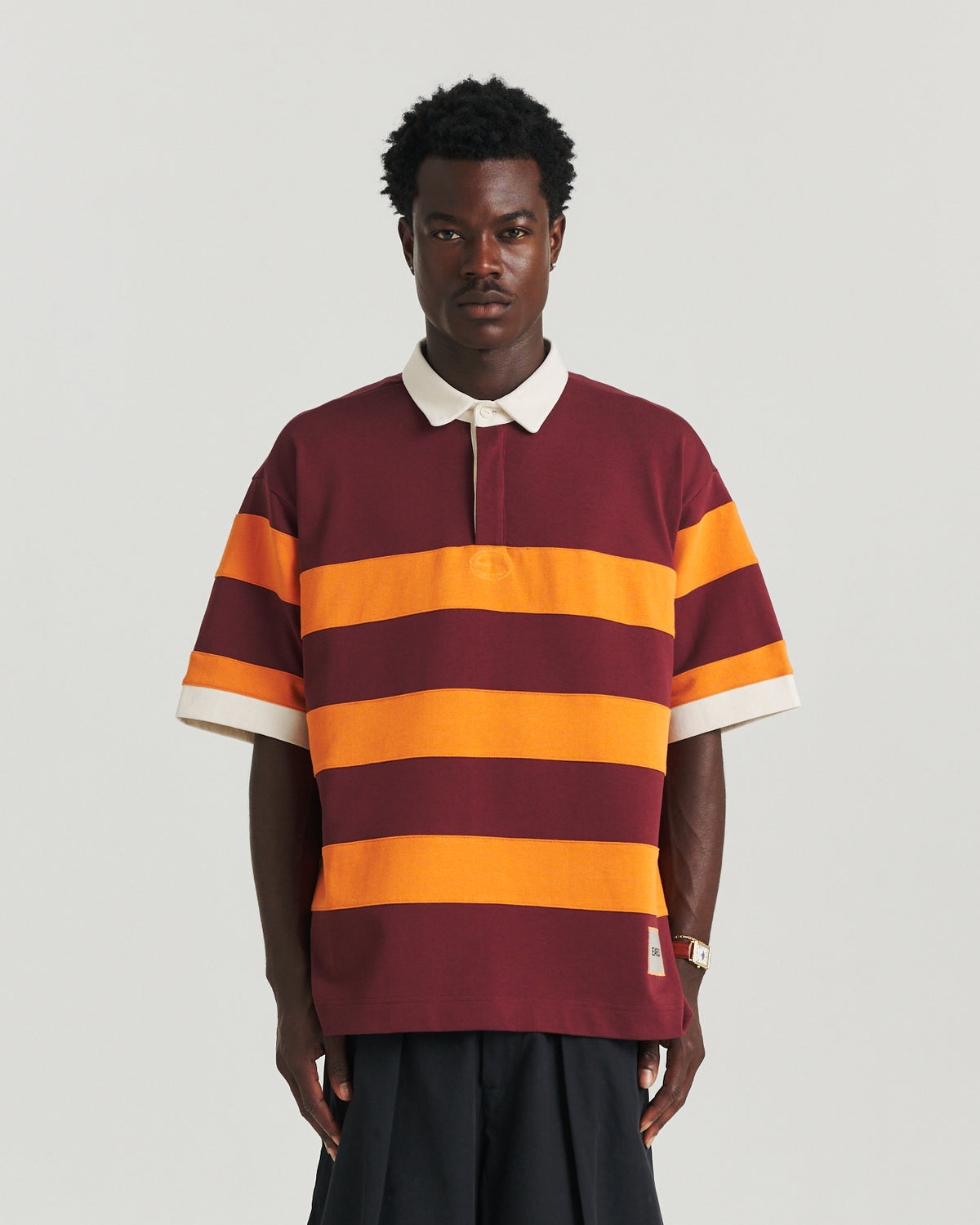 Stripe Rugby - Orange/Wine
