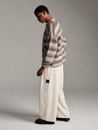 Ombre Knit Crew - Brown