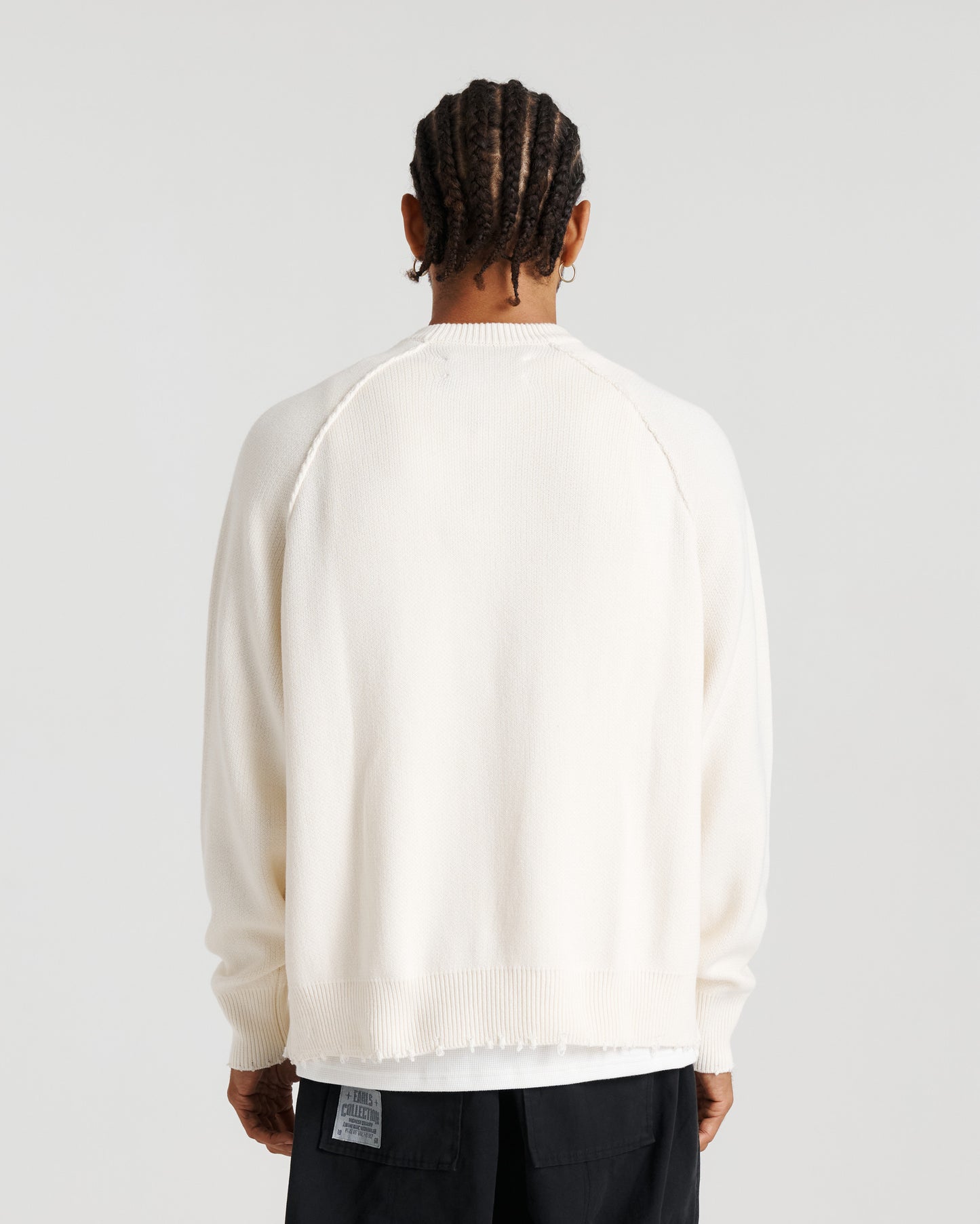 Distressed Hem Knit - Cream