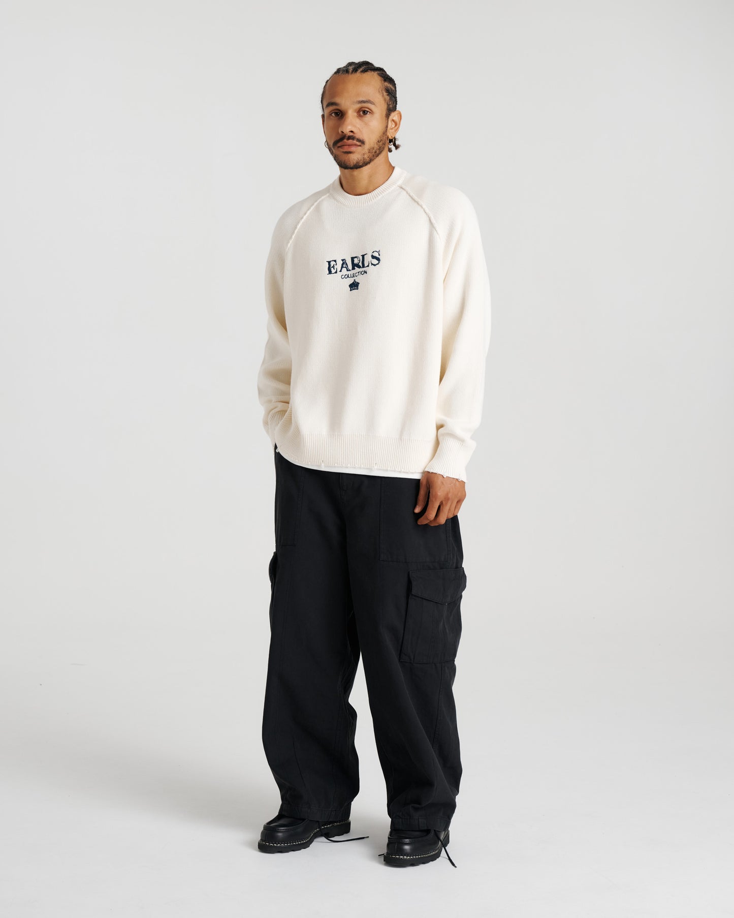 Distressed Hem Knit - Cream