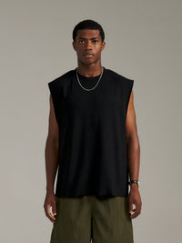 Boxy Rib Tank - Black