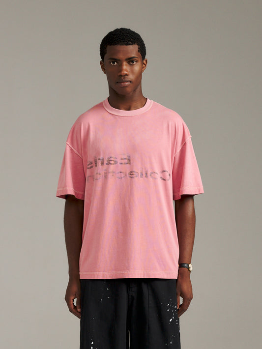 Reverse Logo Tee - Pink Overdye
