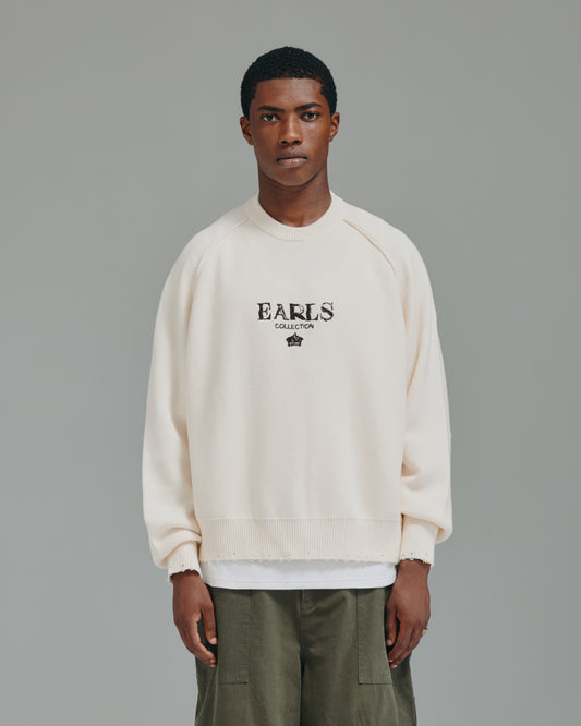 Distressed Crown Knit - Cream