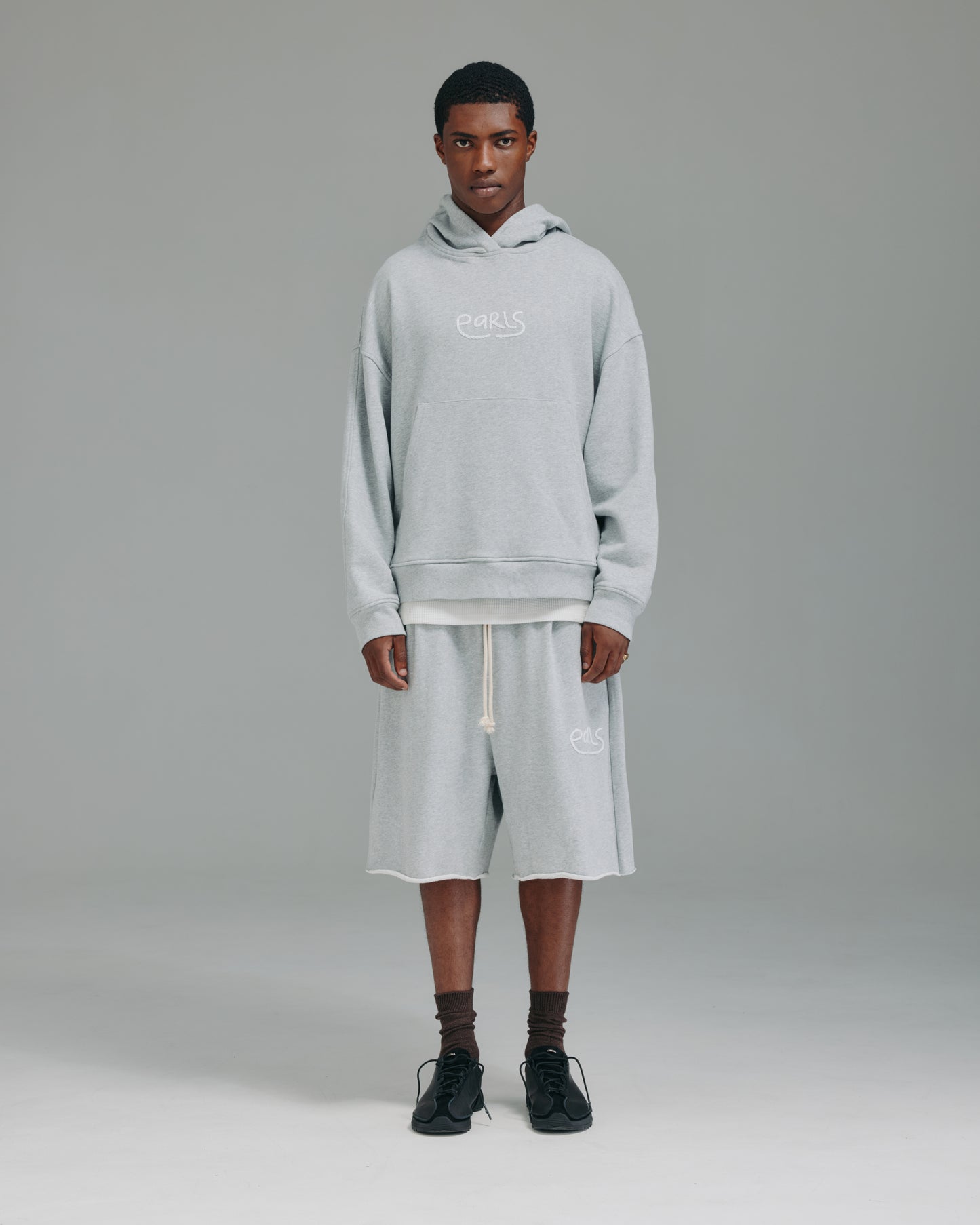 Thick Stitch Short - Grey/White