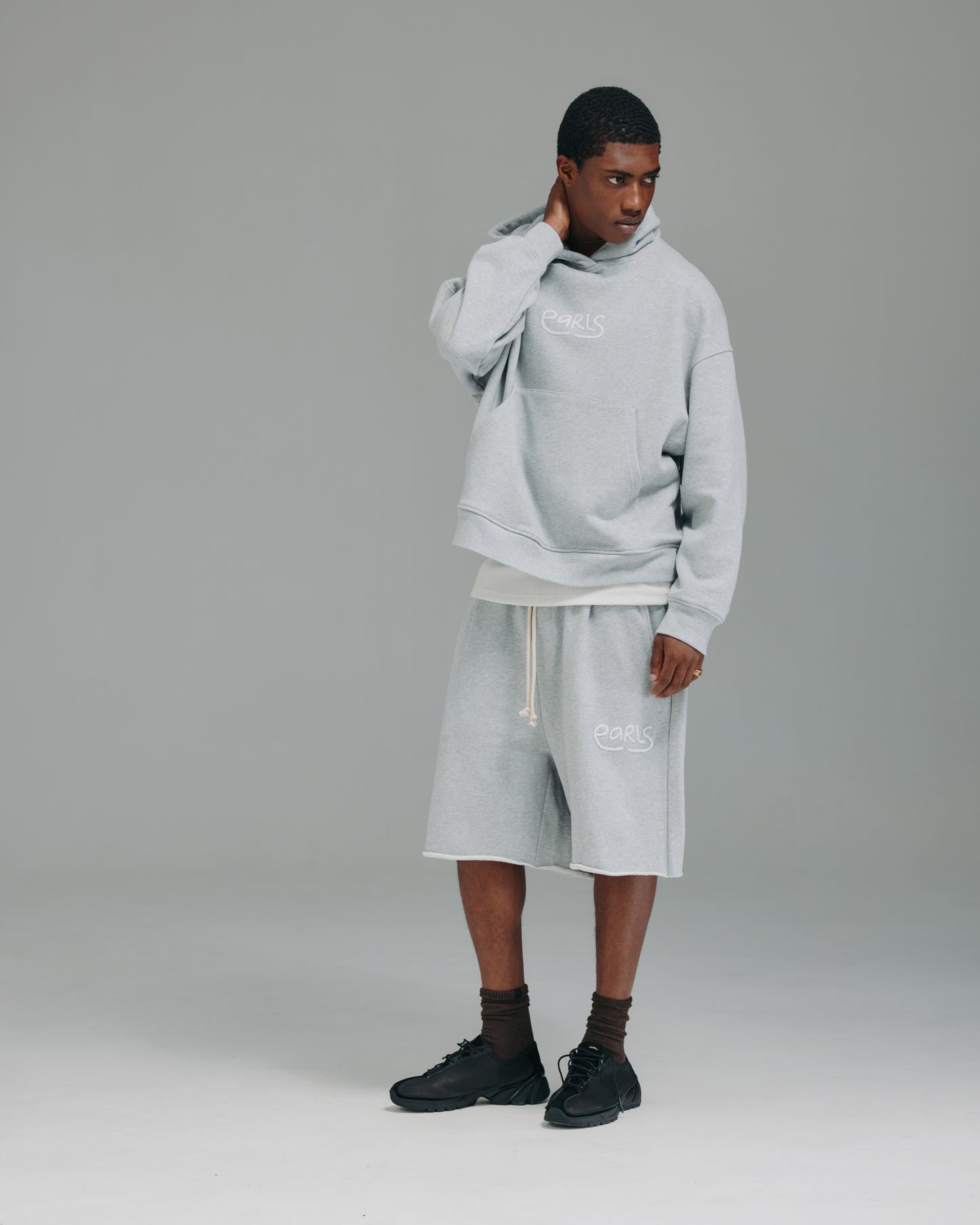 Thick Stitch Short - Grey/White