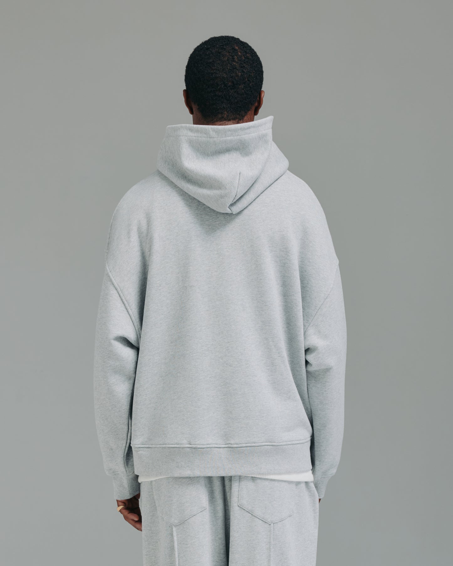 Thick Stitch Hood - Grey/White