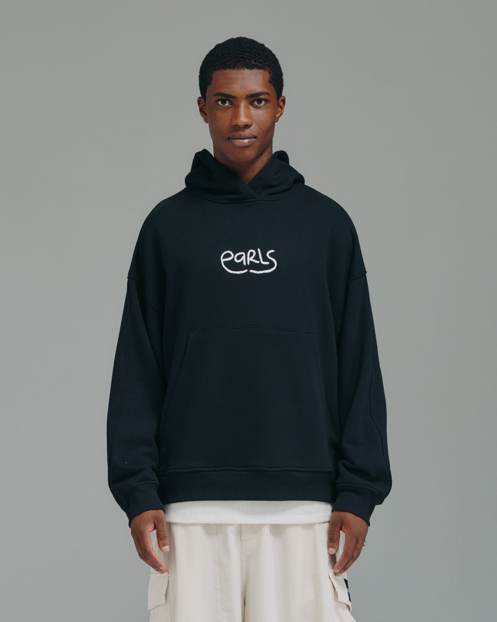 Thick Stitch Hood - Black/White