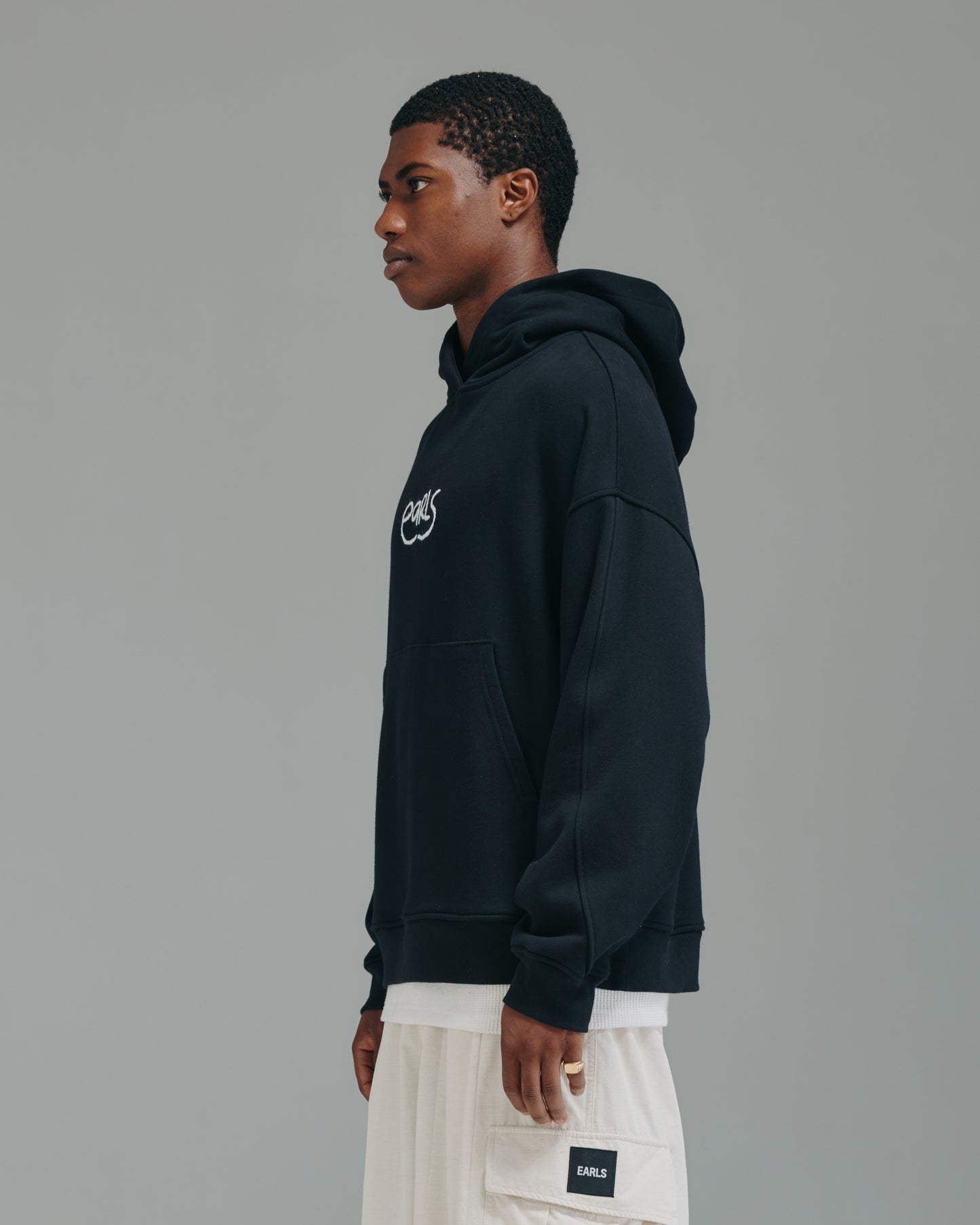 Thick Stitch Hood - Black/White