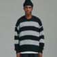 Stripe Mohair Knit - Black/Grey Marle