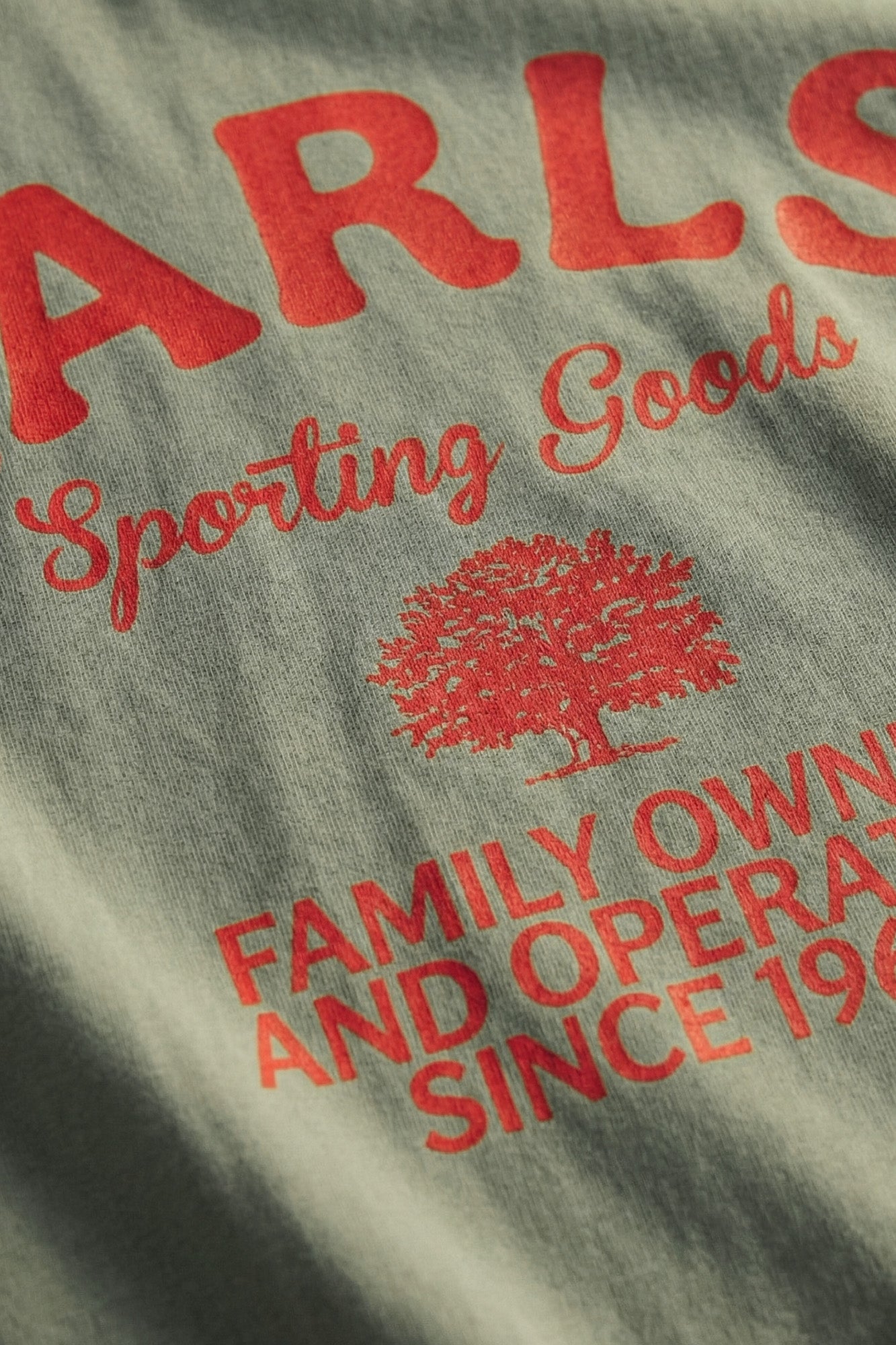 Family Owned Tee - Sage/Red