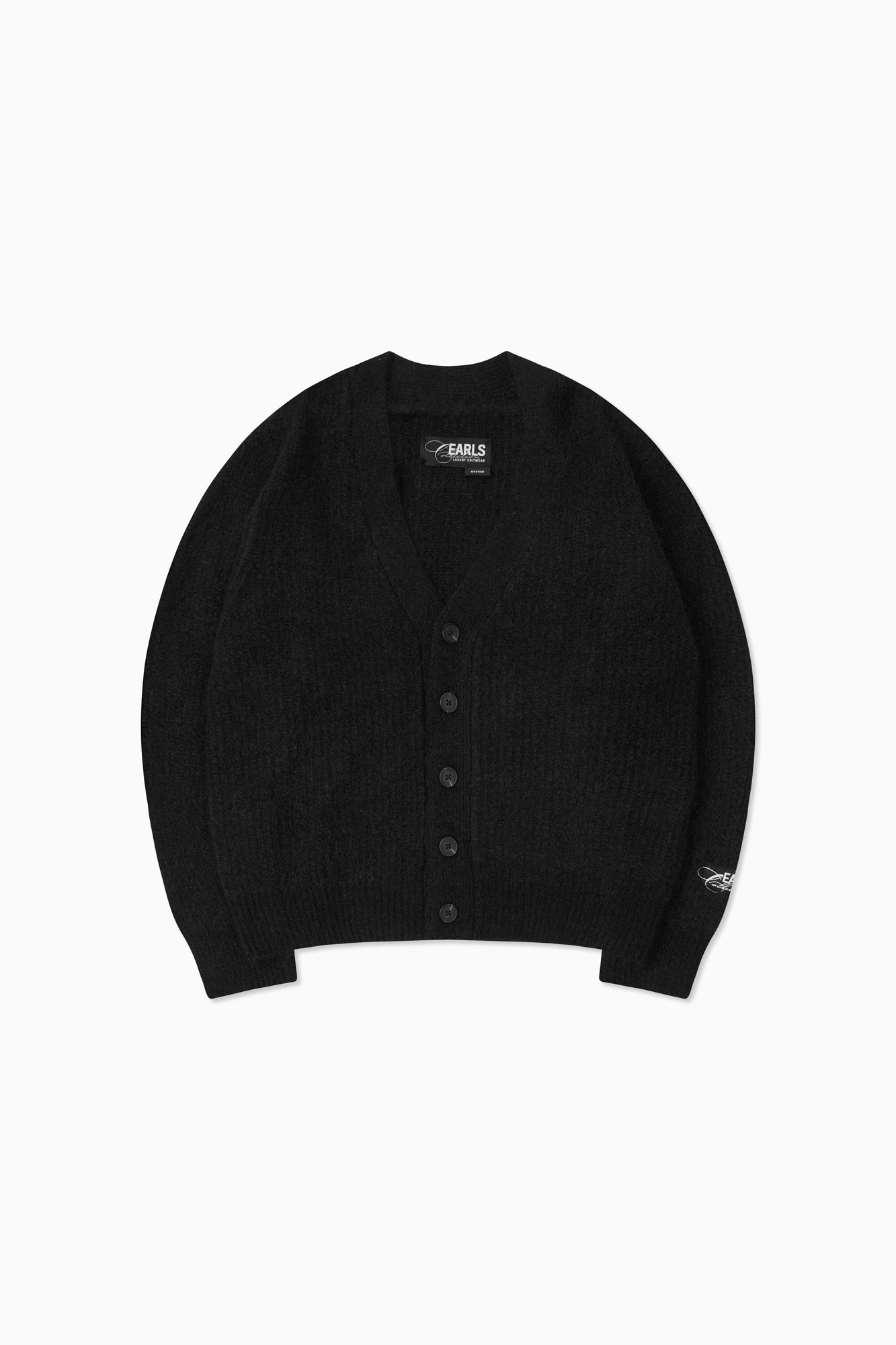 Mohair Cableknit Cardigan - Black
