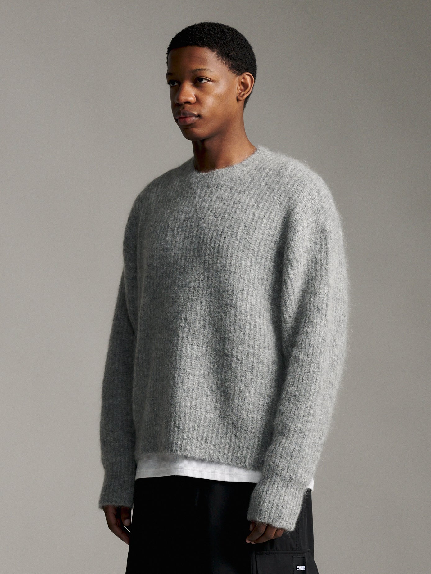 Solid Mohair Knit - Grey Marle
