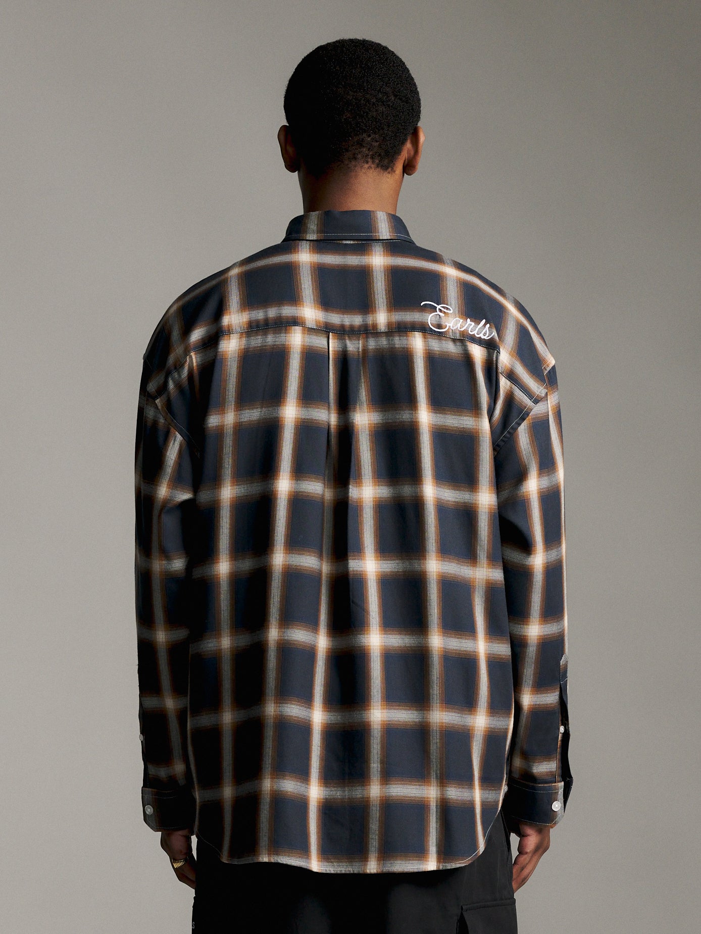 Ombre Check Shirt - Navy