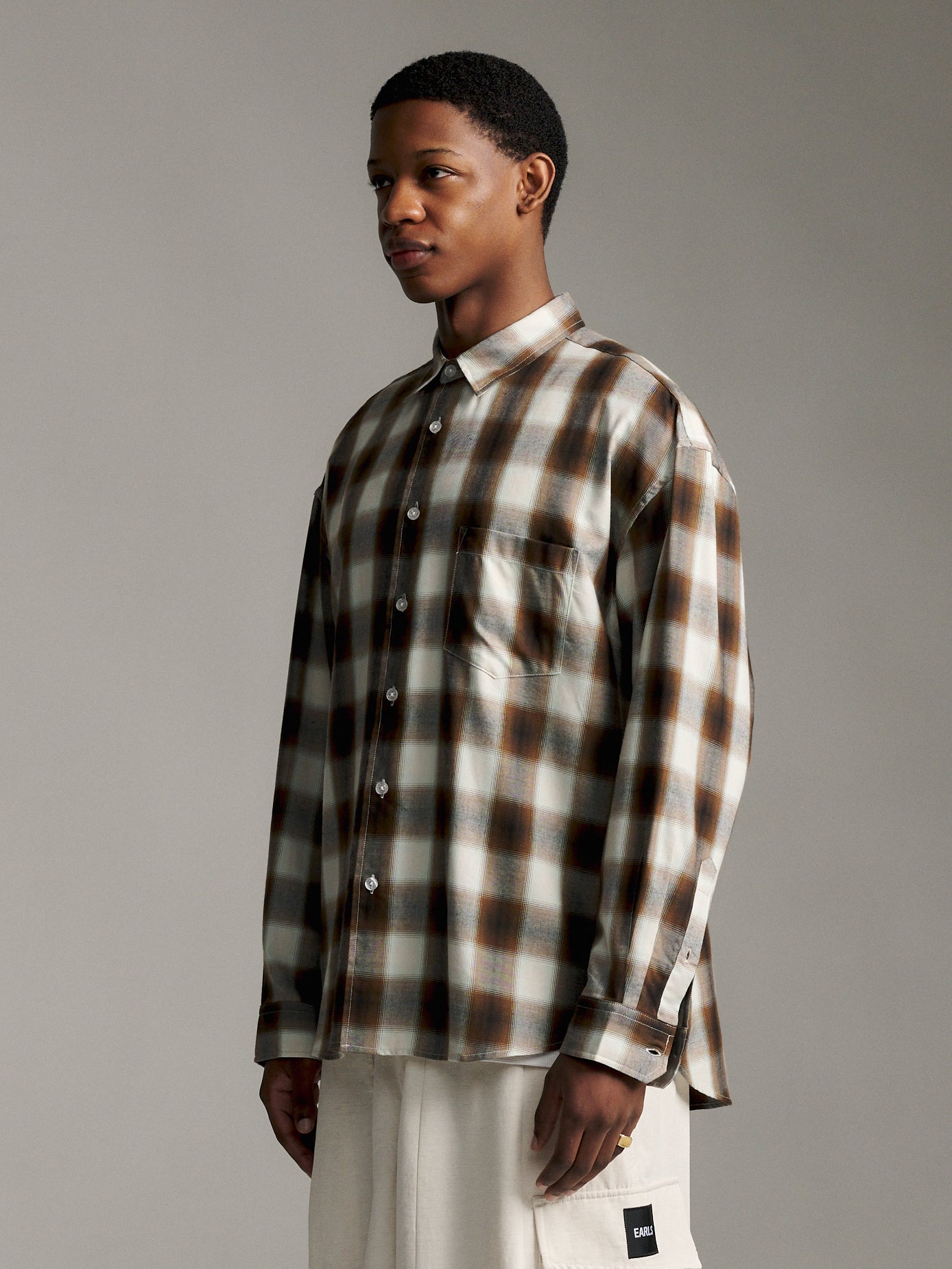 Ombre Check Shirt - Brown/Teal