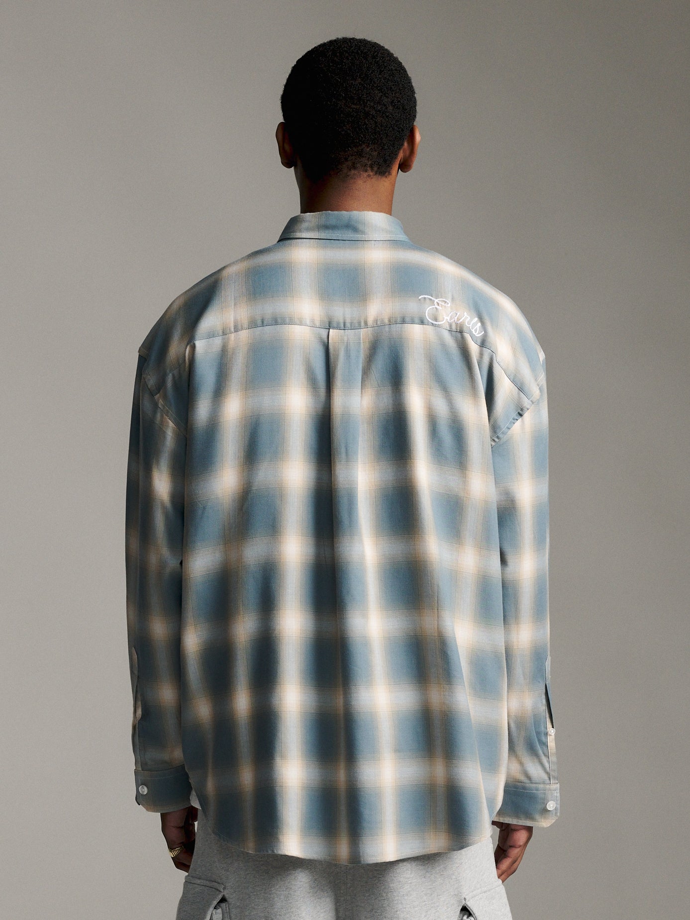 Ombre Check Shirt - Stone Blue