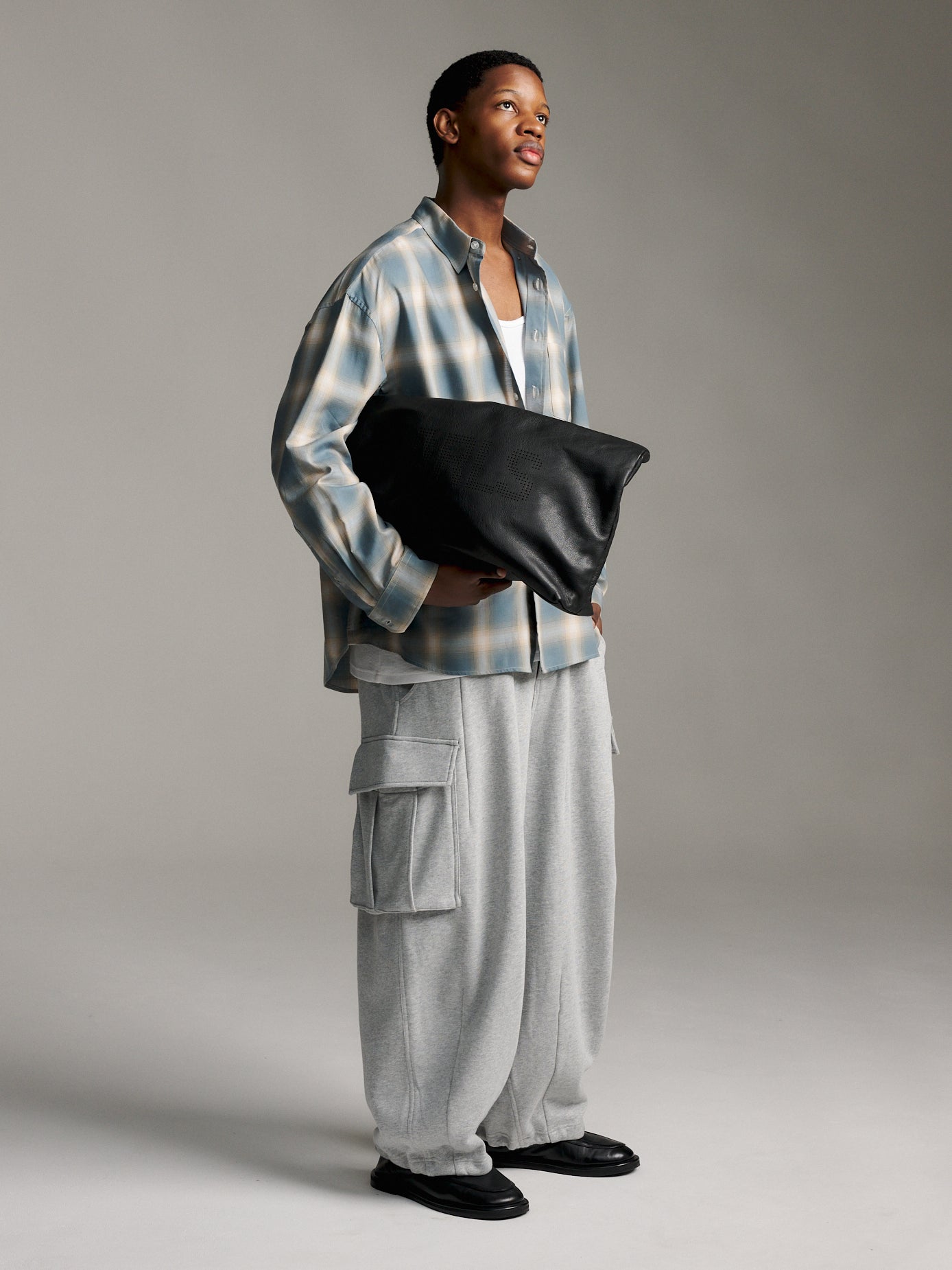 Ombre Check Shirt - Stone Blue