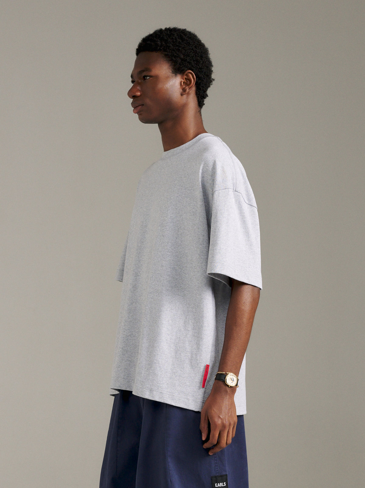 Tartan Tee - Grey Marle
