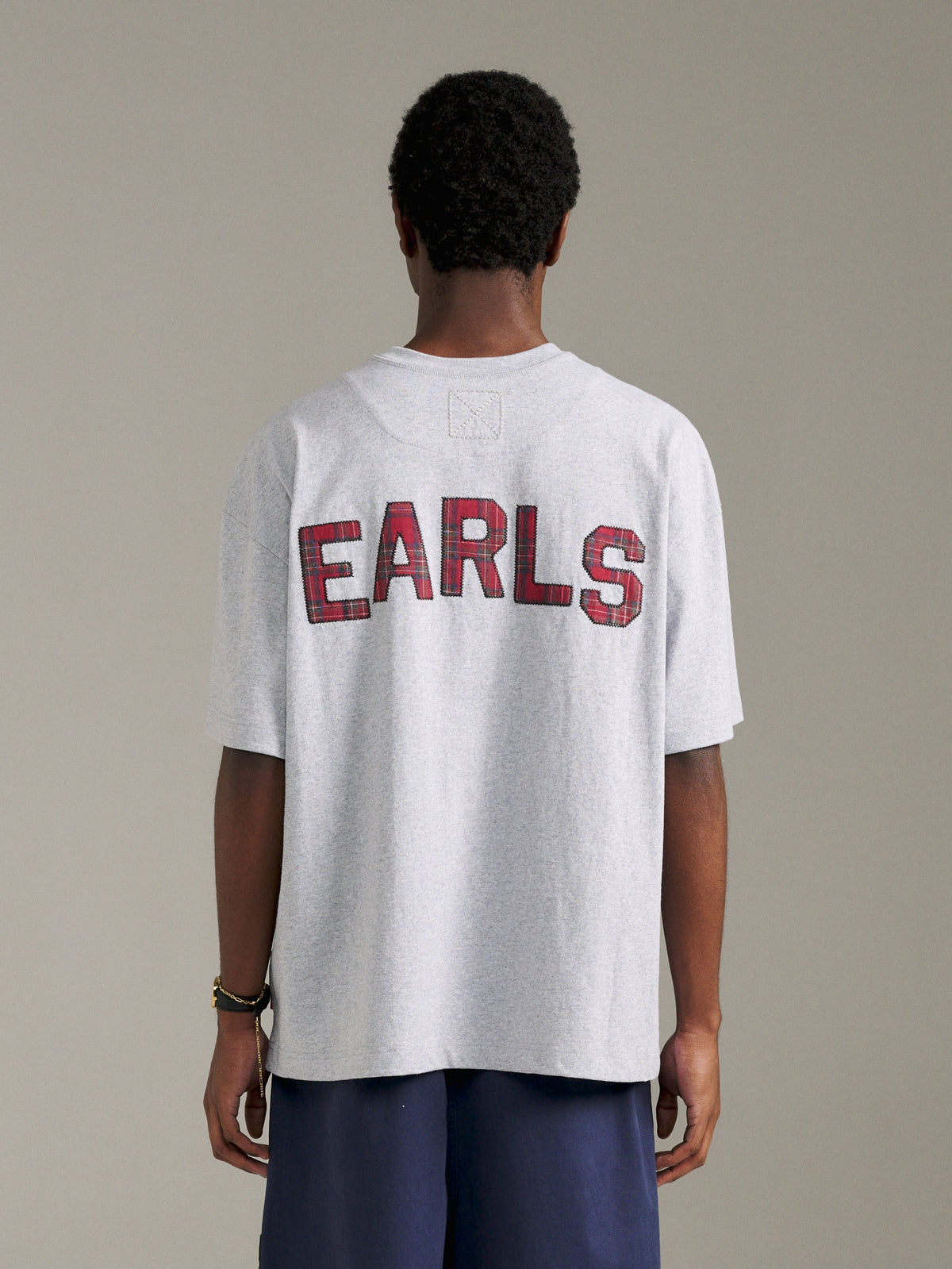 Tartan Tee - Grey Marle