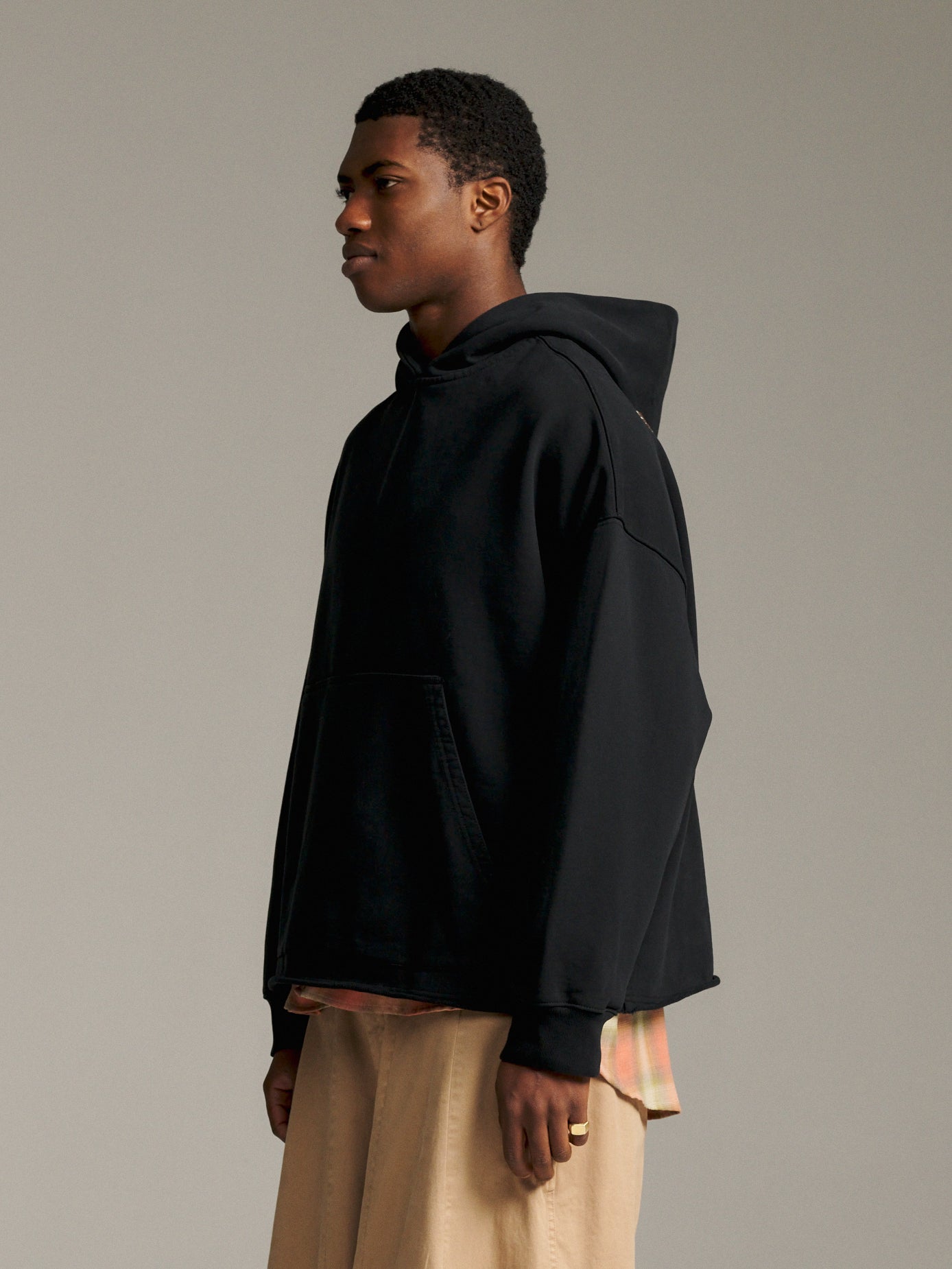 Felt Hood - Black/Brown
