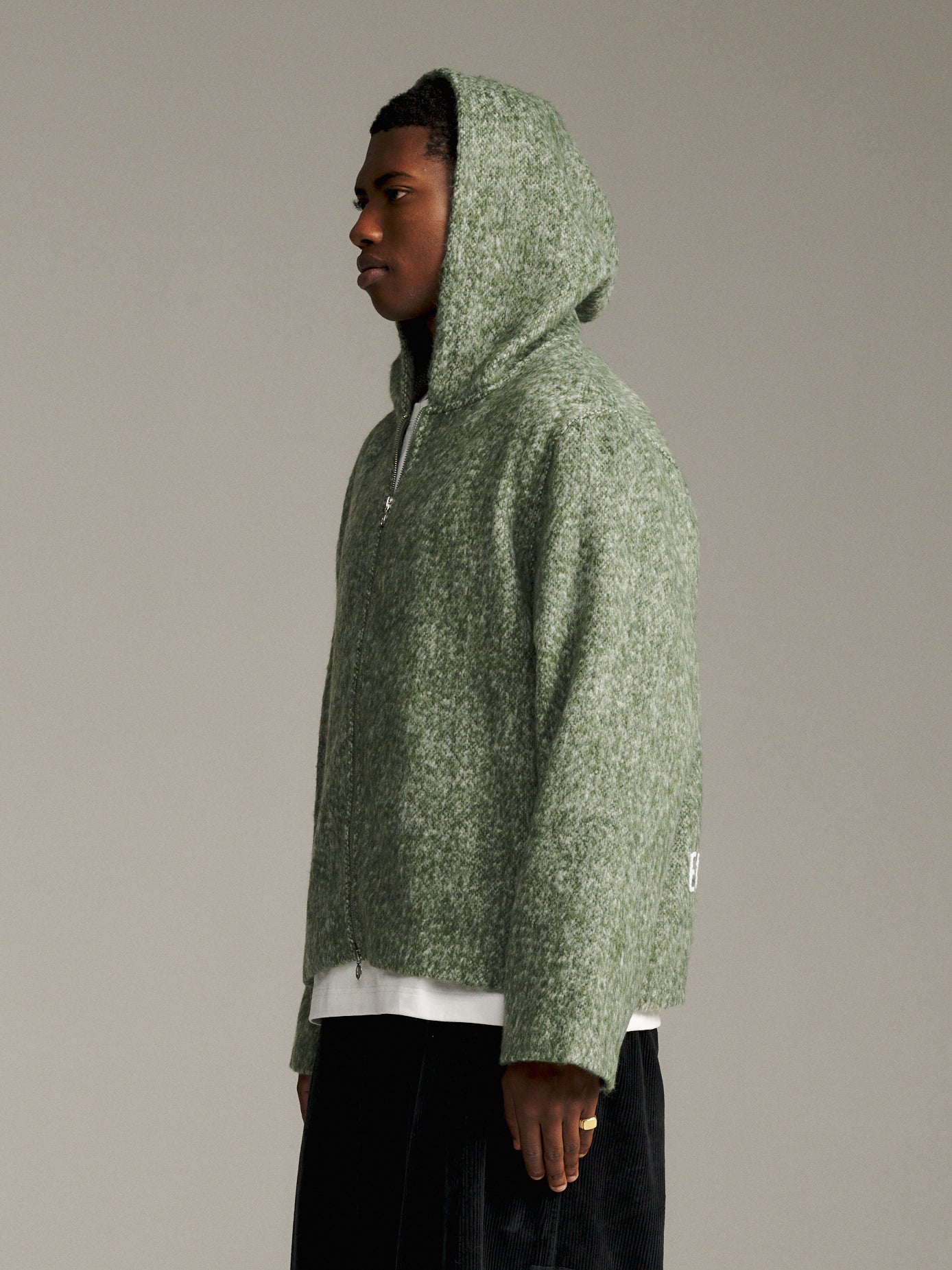 Moss Zip Hood - Green