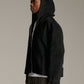 Furry Zip Hood - Black