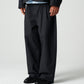 Twin Pleat Poplin Trouser - Black