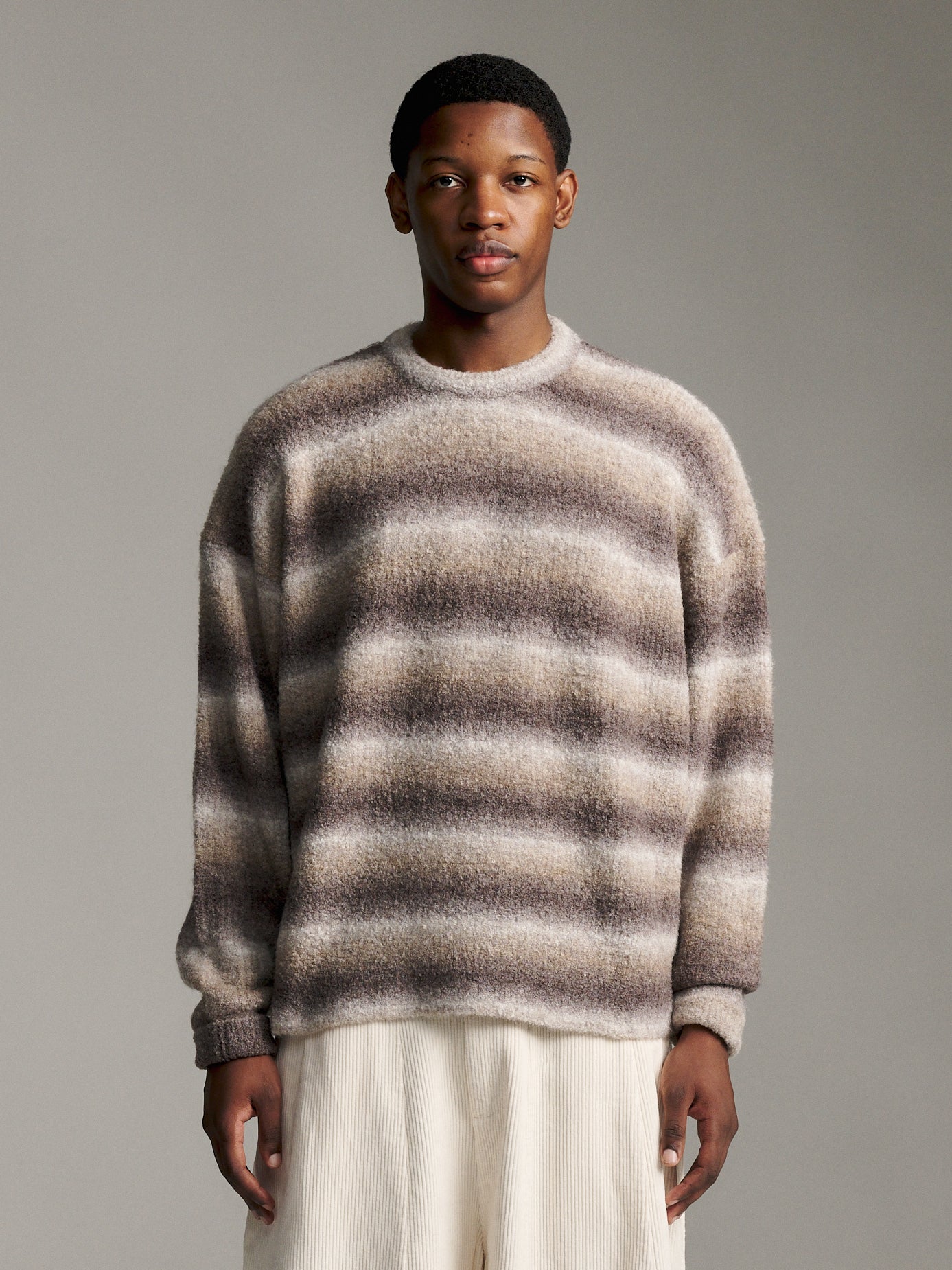 Ombre Knit Crew - Brown