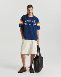 Knit Panel Tee - Blue