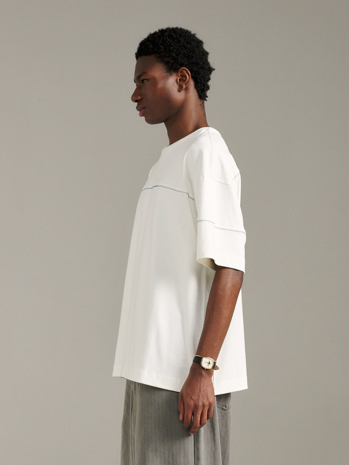 ZigZag Tee - White/Blue