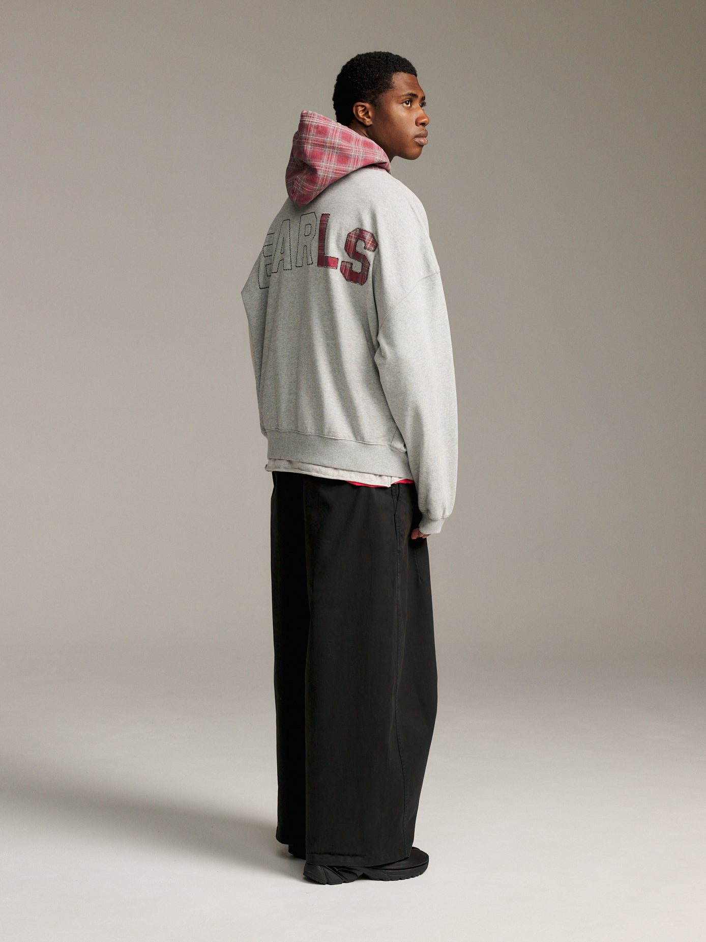 Contrast Zip Hood - Grey Marle