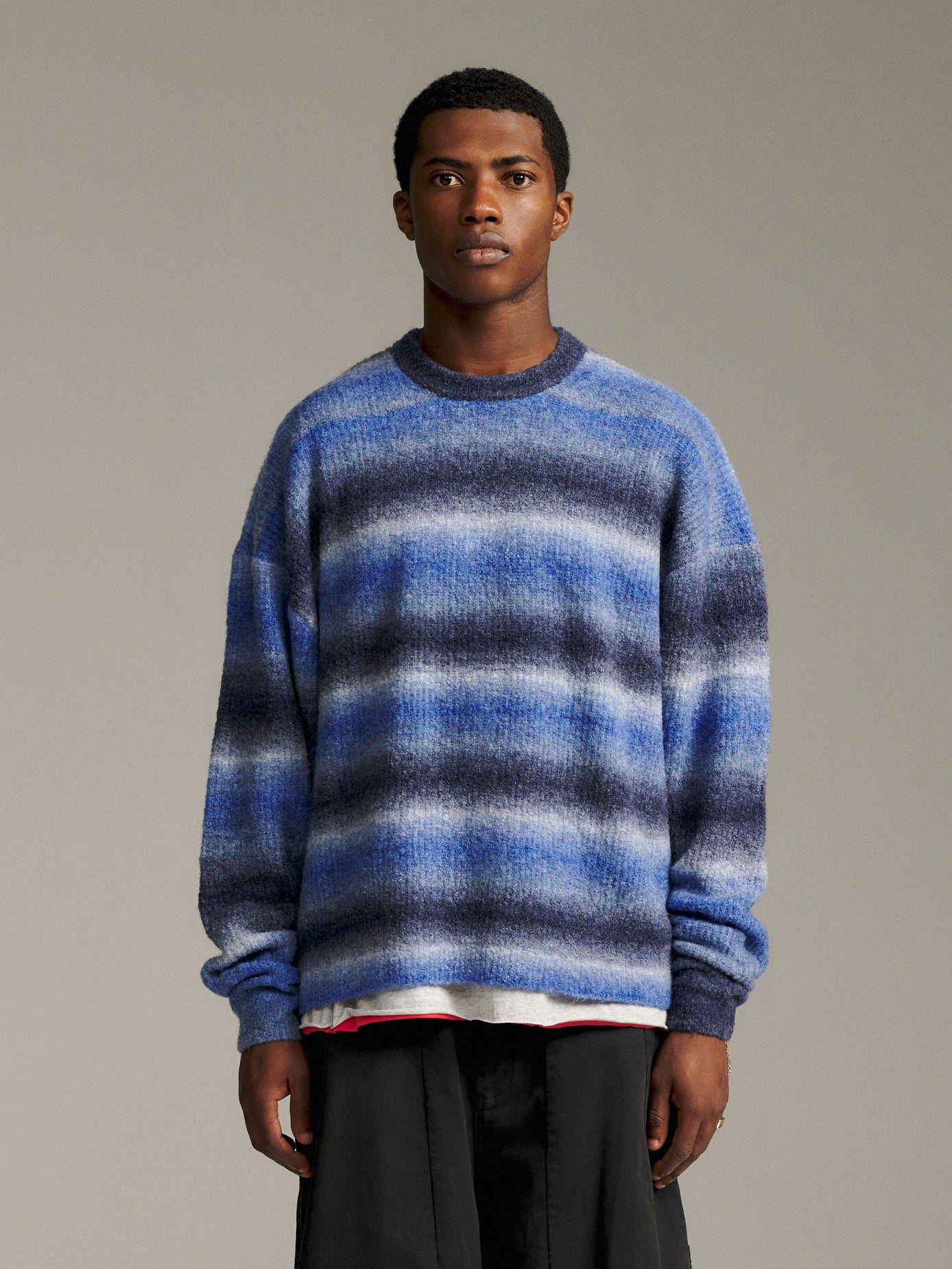 Ombre Knit Crew - Blue