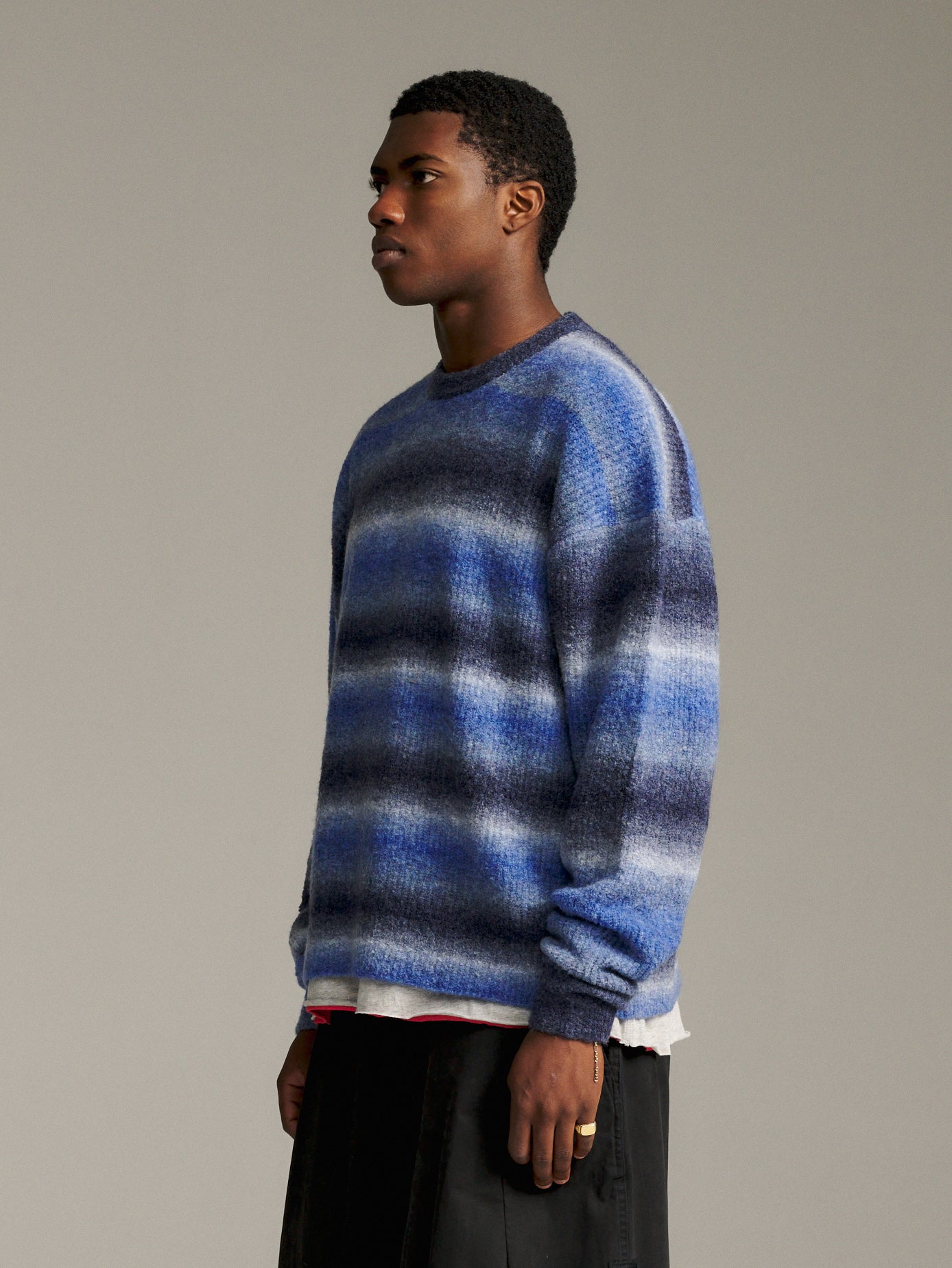 Ombre Knit Crew - Blue