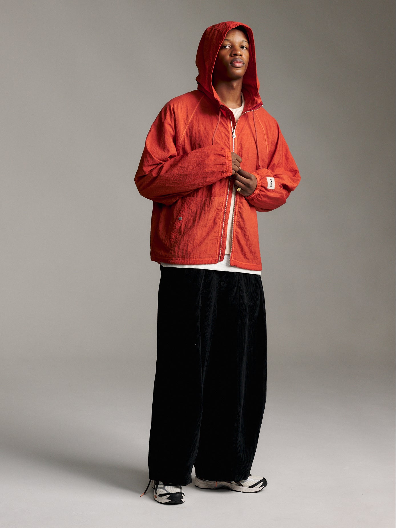Nylon Zip Hood - Brick