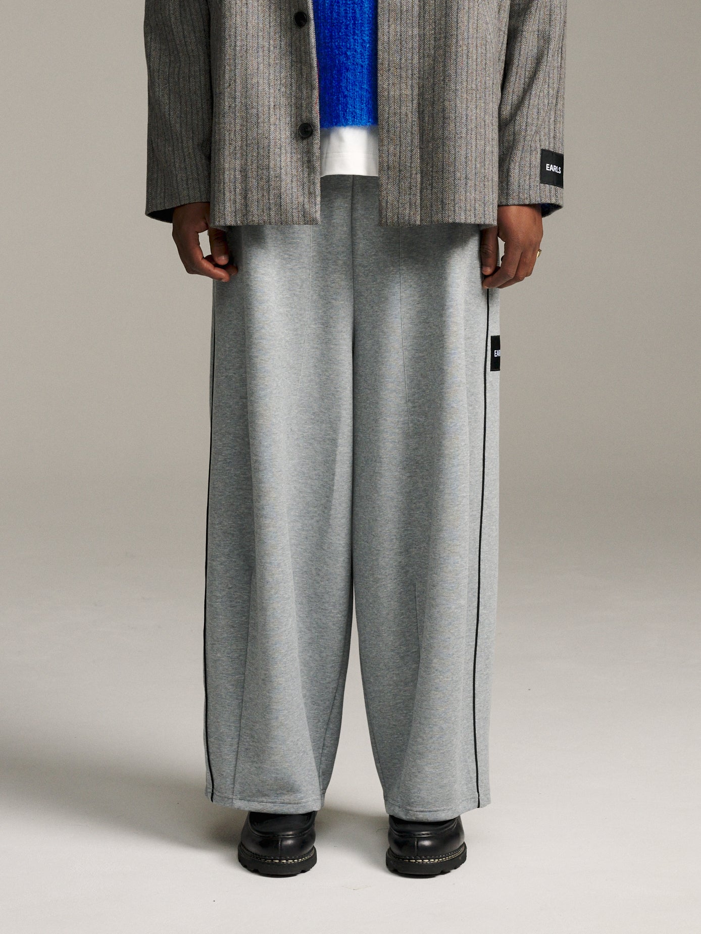 Piped Relax Pant - Dark Grey Marle