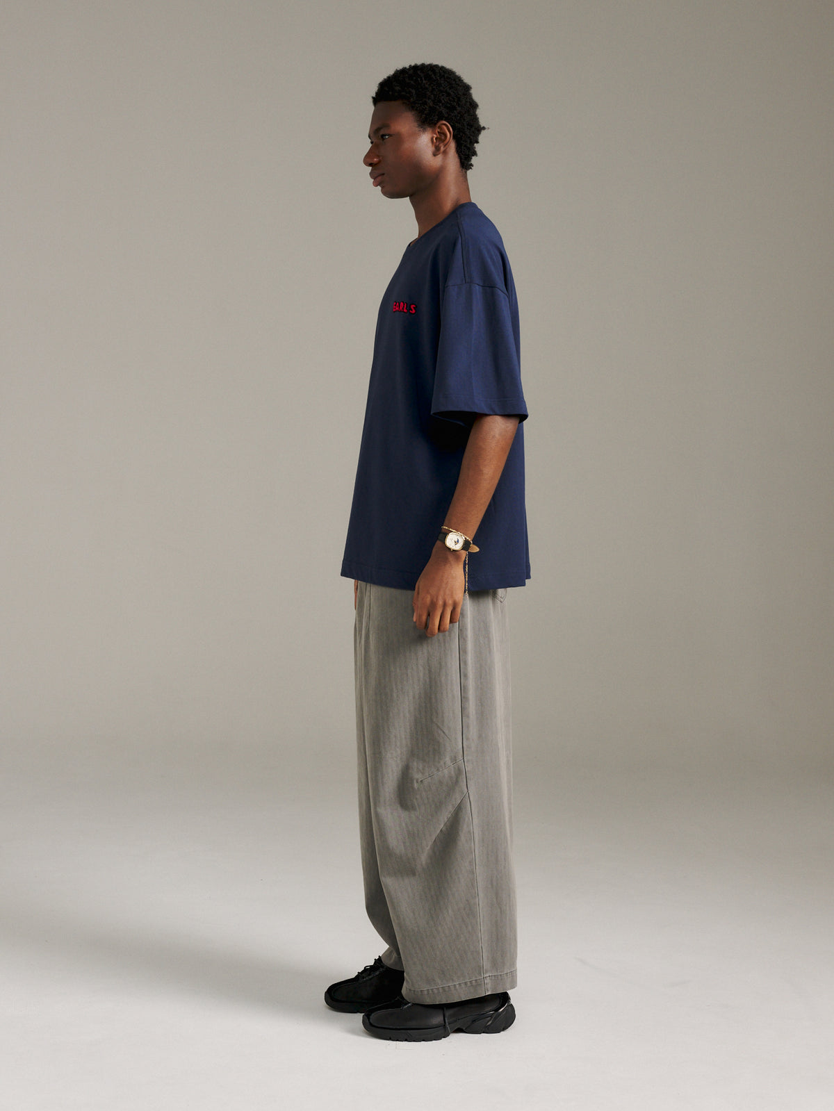 Raised Stitch Tee - Navy