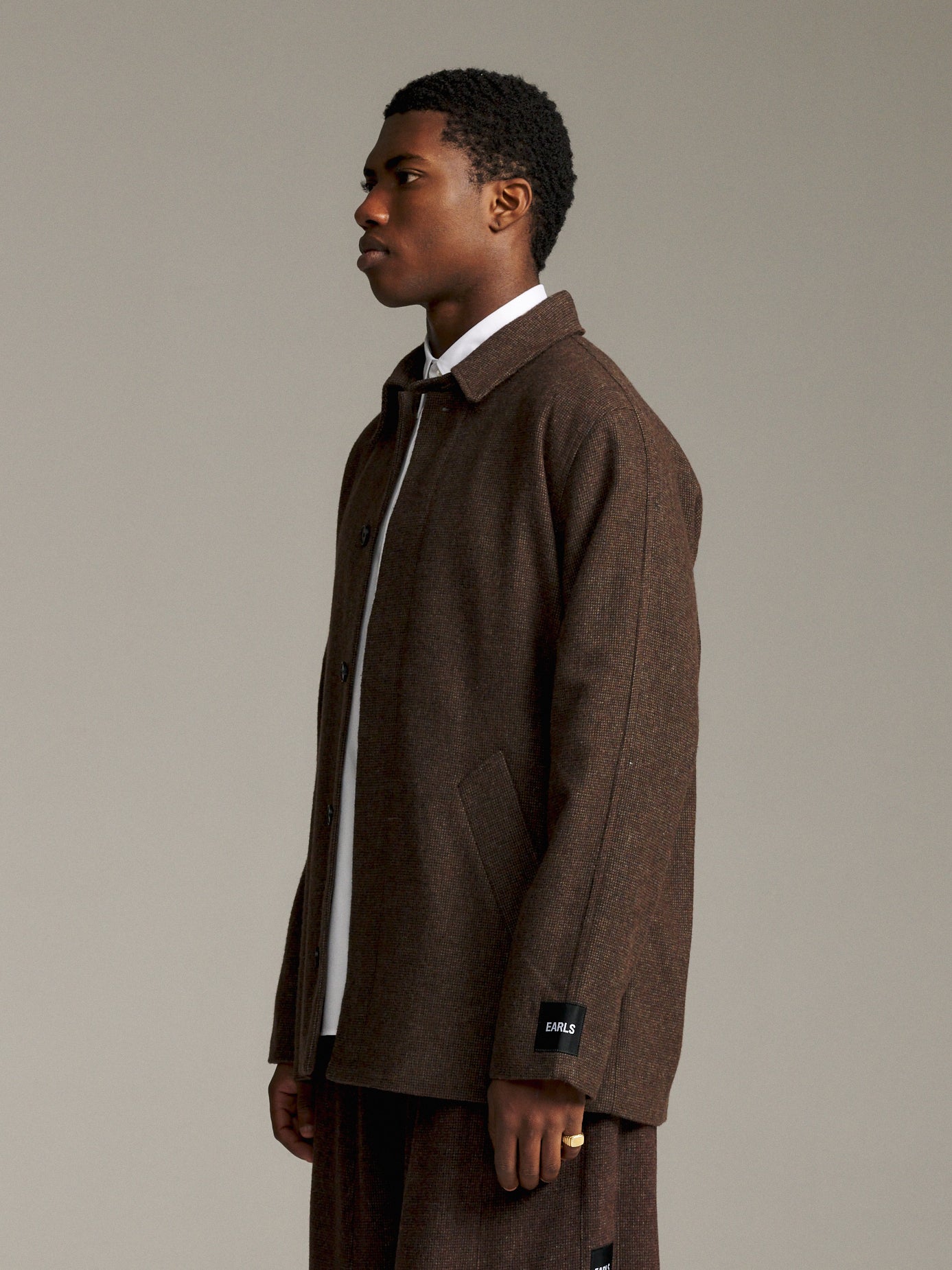 Tweed Overcoat - Deep Brown