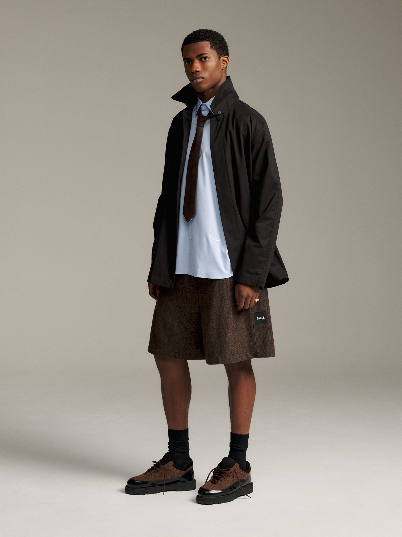 Tweed Relax Short - Deep Brown