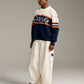 Sideline Intarsia - Navy/Orange