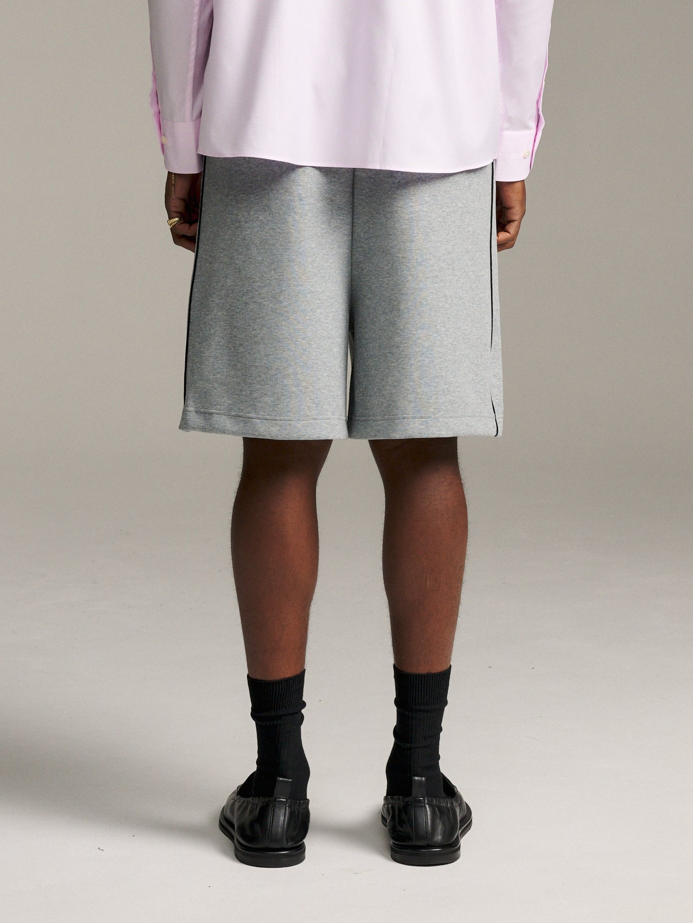 Piped Relax Short - Dark Grey Marle