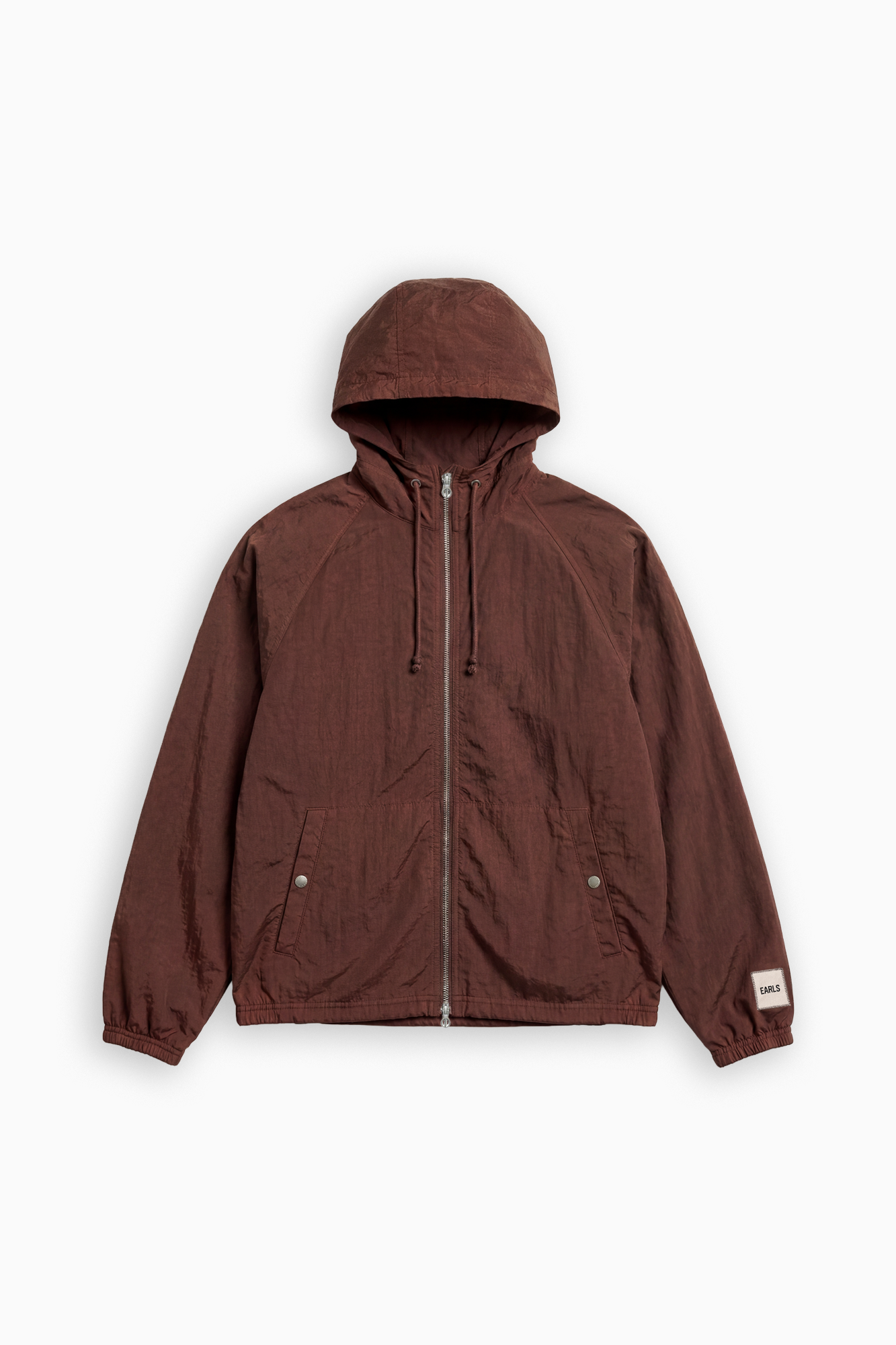 Nylon Zip Hood - Chocolate