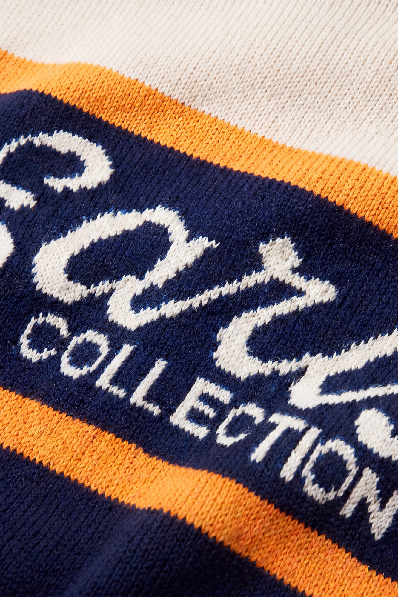 Sideline Intarsia - Navy/Orange