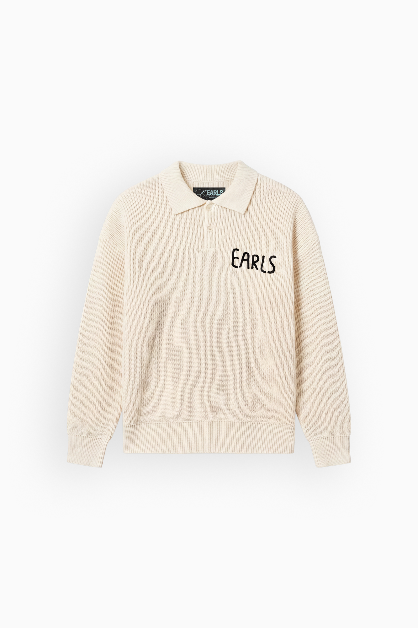 Solid Knit Polo - Cream