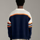 Sideline Intarsia - Navy/Orange
