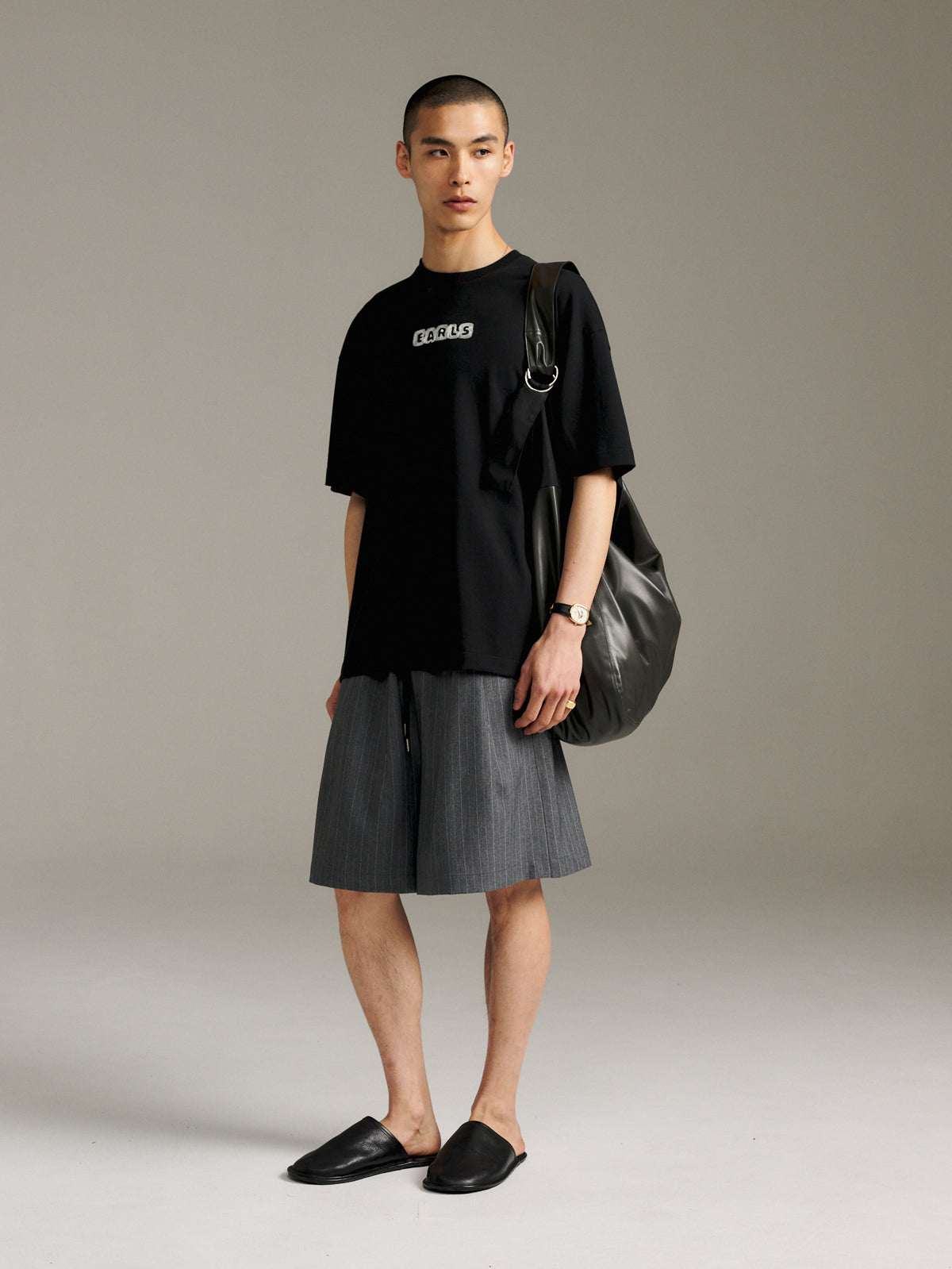 Relax Short - Grey Marle Pinstripe