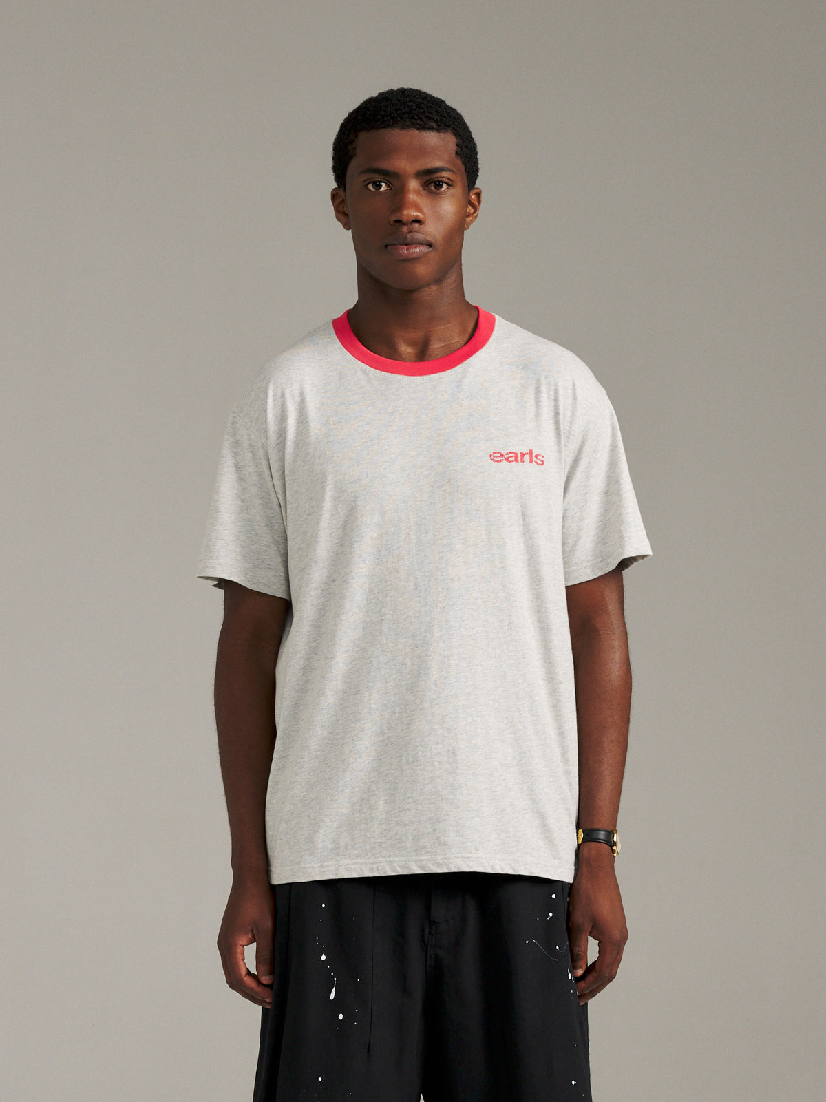 Pennant Tee - Grey/Red