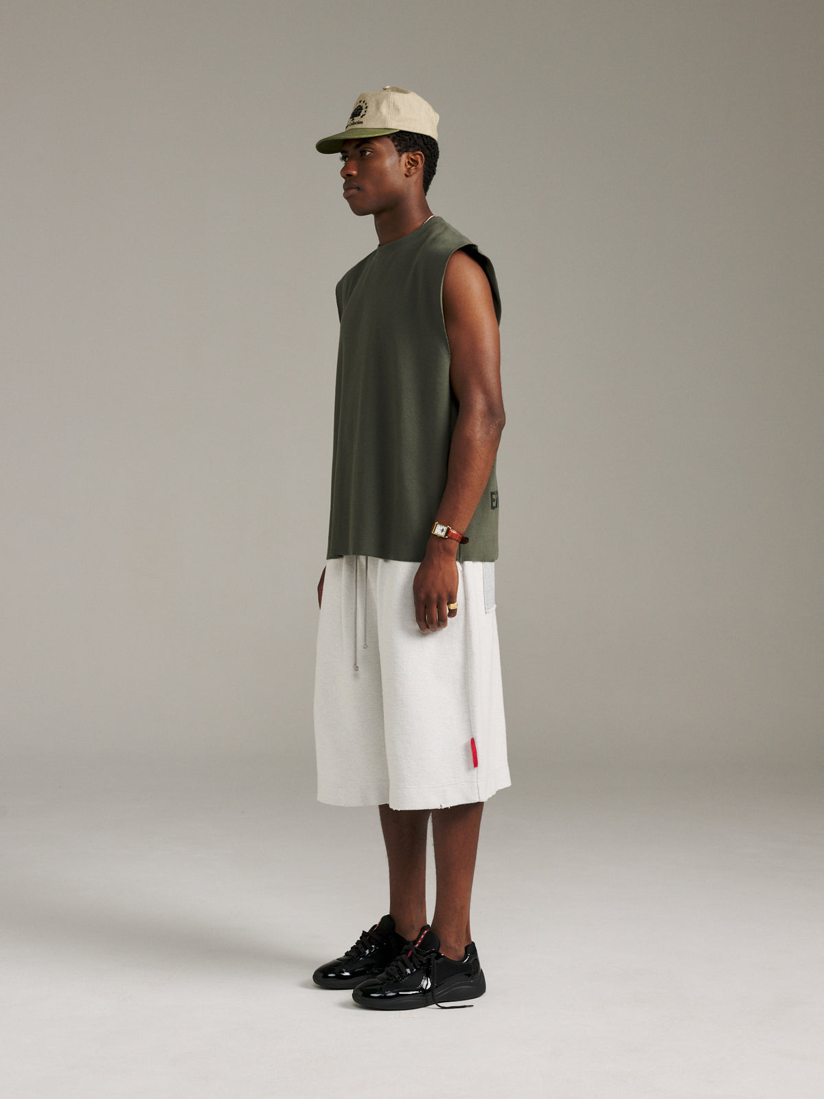 Boxy Rib Tank - Khaki
